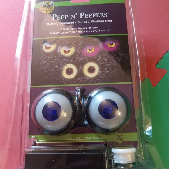 NEW Halloween Peep n' Peepers Set of 3 Spooky Flashing Eyes w/ Timer - Picture 6 of 6